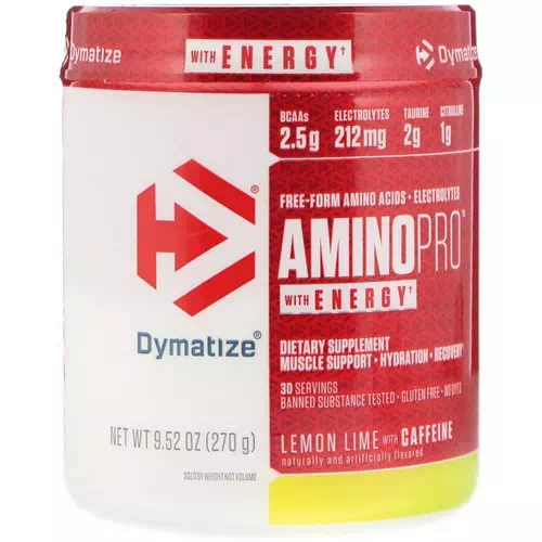 Dymatize Nutrition, AminoPro with Energy, Lemon Lime with Caffeine, 9.52 oz (270 g) Review