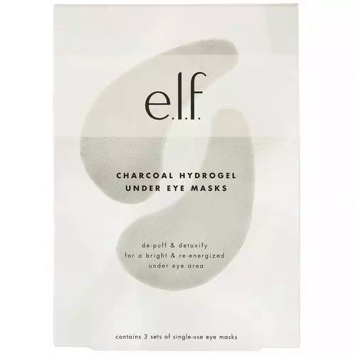 E.L.F, Charcoal Hydrogel Under Eye Masks, 3 Piece Set Review