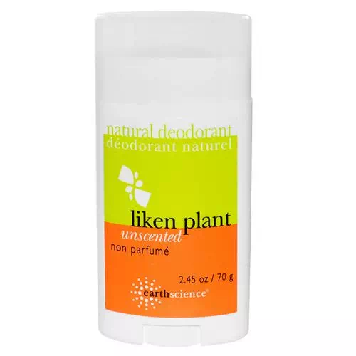 Earth Science, Natural Deodorant, Liken Plant, Unscented, 2.5 oz (70 g) Review