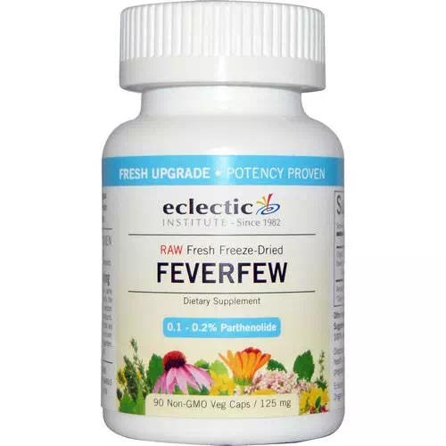 Eclectic Institute, Feverfew, 125 mg, 90 Non-GMO Veggie Caps Review