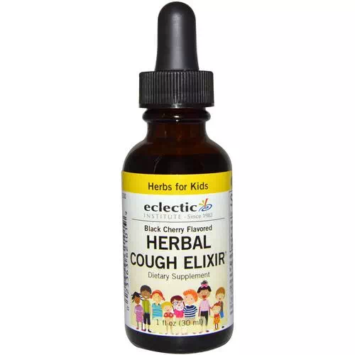 Eclectic Institute, Herbs For Kids, Herbal Cough Elixir, Black Cherry Flavored, 1 fl oz (30 ml) Review