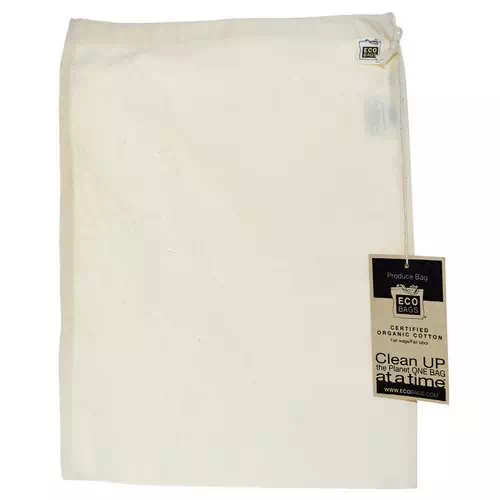 ECOBAGS, Organic Cotton Produce Bag, Large, 1 Bag, 12