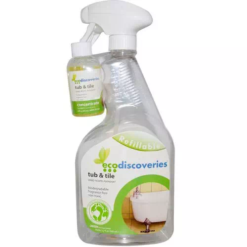 EcoDiscoveries, Tub & Tile, Soap Scum Remover, 2 fl oz (60 ml) Concentrate w/ 1 Spray Bottle Review