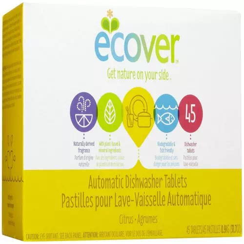 Ecover, Automatic Dishwasher Tablets, Citrus Scent, 45 Tablets, 31.7 oz (0.9 kg) Review