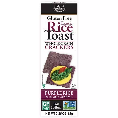 Edward & Sons, Exotic Rice Toast, Whole Grain Crackers, Purple Rice & Black Sesame, 2.25 oz (65 g) Review