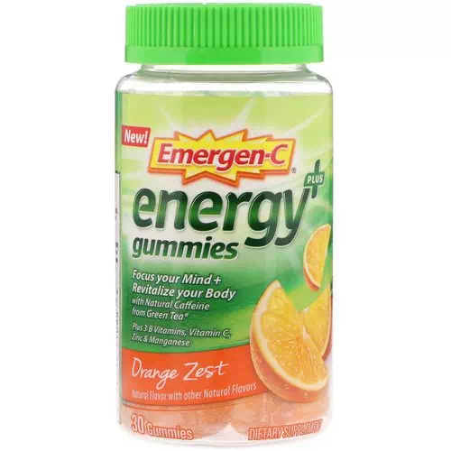 Emergen-C, Energy Plus Gummies, Orange Zest, 30 Gummies Review