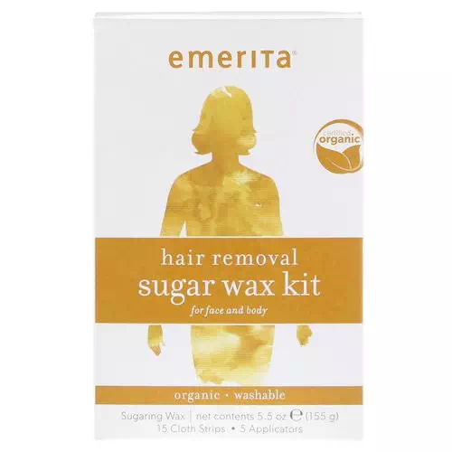 Emerita, Hair Removal Sugar Wax Kit for Face and Body, Organic, 5.5 oz (155 g) Review