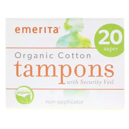 Emerita, Organic Cotton Tampons, Non-Applicator, Super, 20 Tampons Review