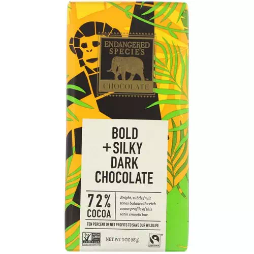 Endangered Species Chocolate, Bold + Silky Dark Chocolate, 3 oz (85 g) Review