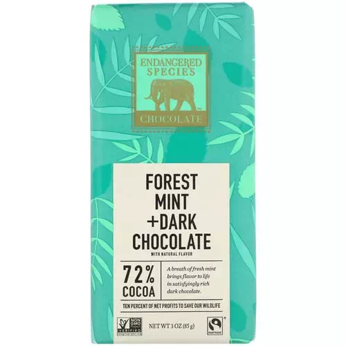 Endangered Species Chocolate, Forest Mint + Dark Chocolate, 3 oz (85 g) Review