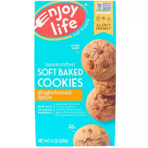 Enjoy Life Foods, Soft Baked Cookies, Gingerbread Spice, 6 oz (170 g) Review