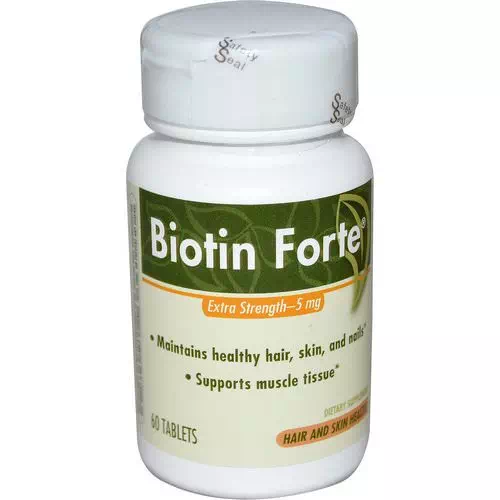 Enzymatic Therapy, Biotin Forte, Extra Strength, 5 mg, 60 Tablets Review