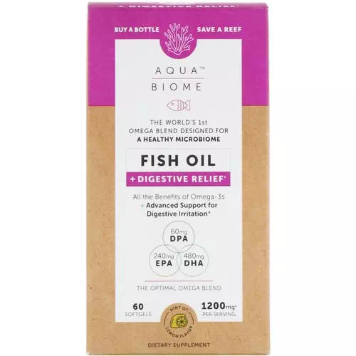 Enzymedica, Aqua Biome, Fish Oil + Digestive Relief, Lemon Flavor, 60 Softgels Review