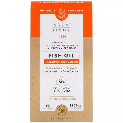 Enzymedica, Aqua Biome, Fish Oil + Meriva Curcumin, Lemon Flavor, 60 Softgels Review