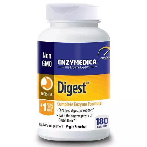 Enzymedica, Digest, Complete Enzyme Formula, 180 Capsules Review
