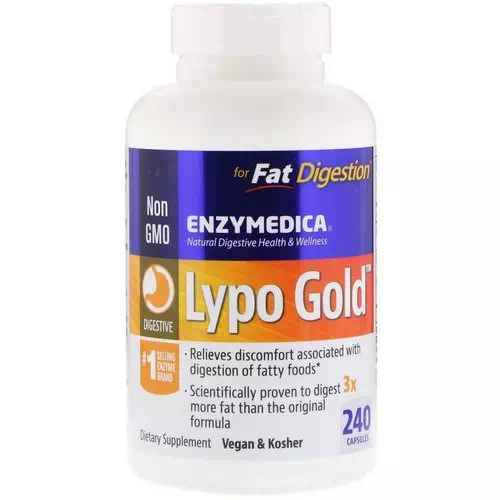 Enzymedica, Lypo Gold, For Fat Digestion, 240 Capsules Review