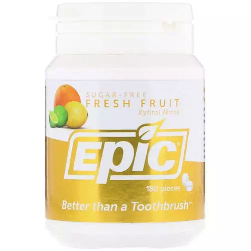 Epic Dental, Xylitol, Sugar Free, Fresh Fruit Mints, 180 Pieces Review