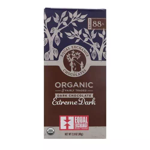 Equal Exchange, Organic, Dark Chocolate, Extreme Dark, 2.8 oz (80 g) Review