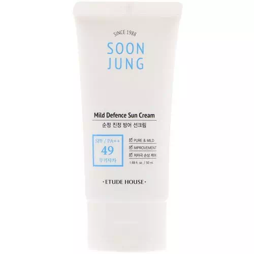 Etude House, Soon Jung, Mild Defense Sun Cream, 1.69 fl oz (50 ml) Review