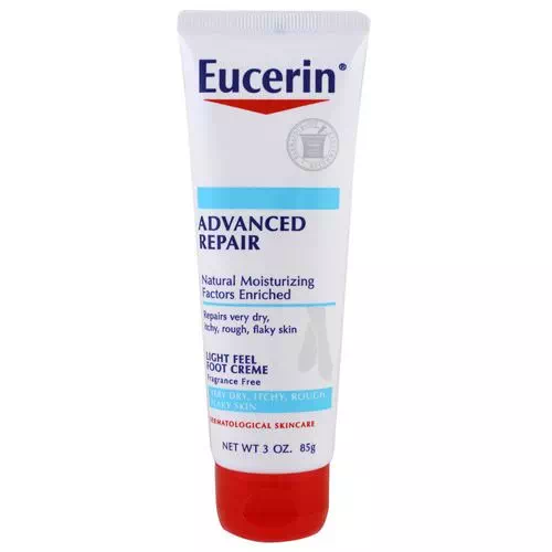 Eucerin, Advanced Repair, Light Feel Foot Creme, Fragrance Free, 3 oz (85 g) Review
