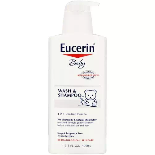 Eucerin, Baby, Wash & Shampoo, Fragrance Free, 13.5 fl oz (400 ml) Review