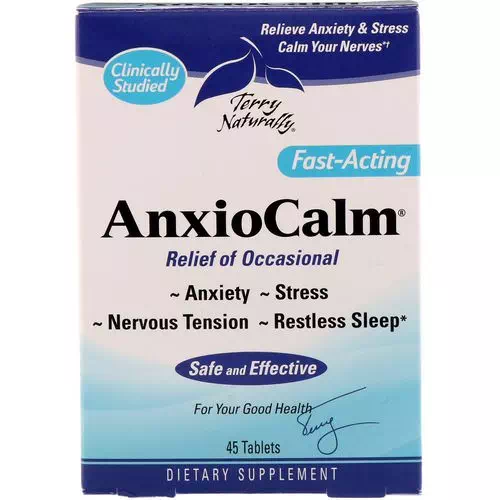 EuroPharma, Terry Naturally, AnxioCalm, 45 Tablets Review