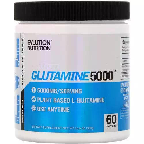 EVLution Nutrition, Glutamine5000, Unflavored, 5000 mg, 10.6 oz (300 g) Review