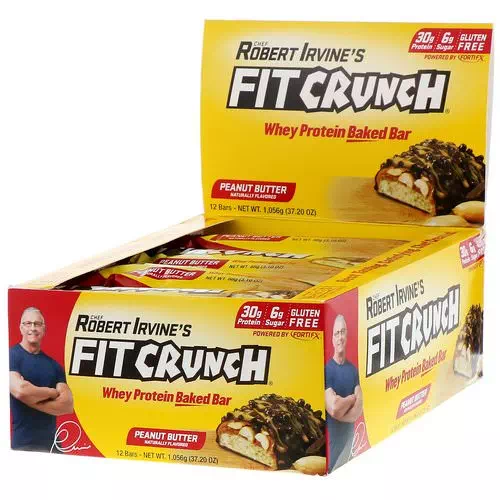 FITCRUNCH, Whey Protein Baked Bar, Peanut Butter, 12 Bars, 3.10 oz (88 g) Each Review