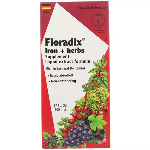 Flora, Floradix, Iron + Herbs Supplement, Liquid Extract Formula, 17 fl oz (500 ml) Review