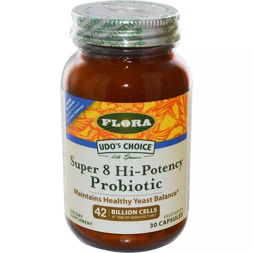Flora, Udo's Choice, Super 8 Hi-Potency Probiotic, 30 Capsules Review