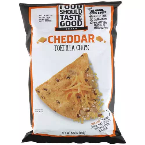 Food Should Taste Good, Cheddar Tortilla Chips, 5.5 oz (155 g) Review