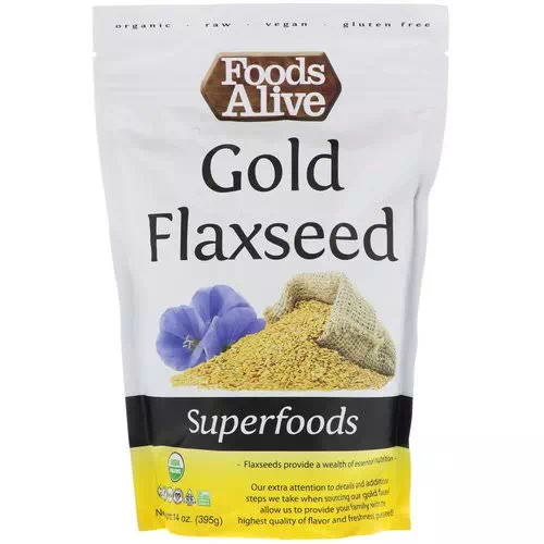 Foods Alive, Superfoods, Gold Flaxseed, 14 oz (395 g) Review