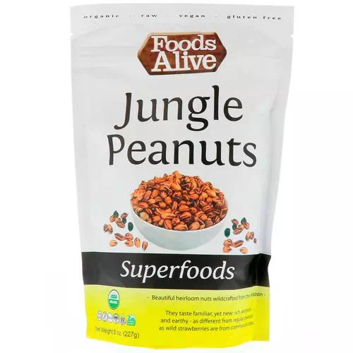 Foods Alive, Superfoods, Jungle Peanuts, 8 oz (227 g) Review
