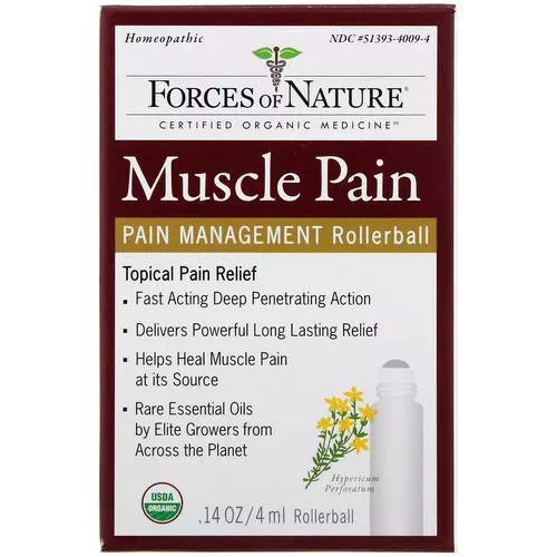 Forces of Nature, Muscle Pain, Pain Management, Rollerball, 0.14 oz (4 ml) Review
