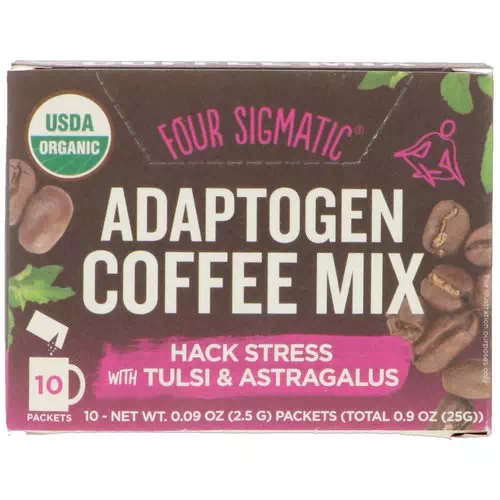 Four Sigmatic, Adaptogen Coffee Mix, Light + Cinnamon, 10 Packets, 0.09 oz (2.5 g) Each Review