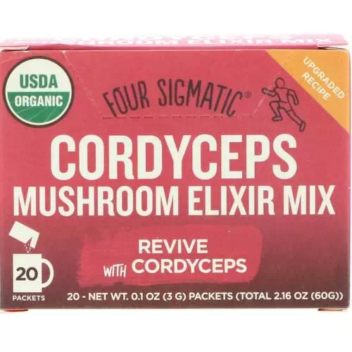 Four Sigmatic, Cordyceps, Mushroom Elixir Mix, 20 Packets, 0.1 oz (3 g) Each Review