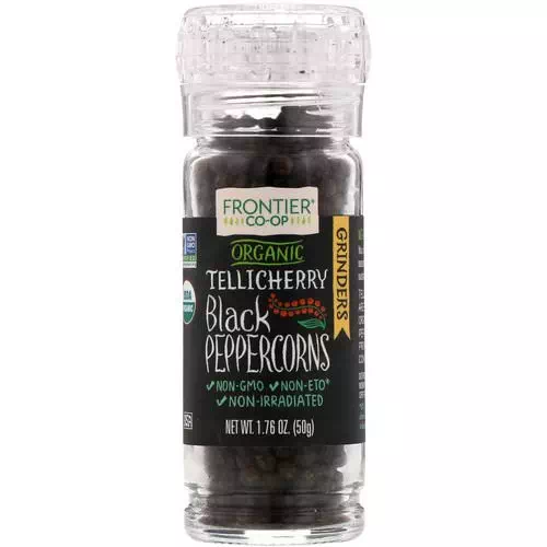 Frontier Natural Products, Organic Tellicherry Black Peppercorns, 1.76 oz (50 g) Review