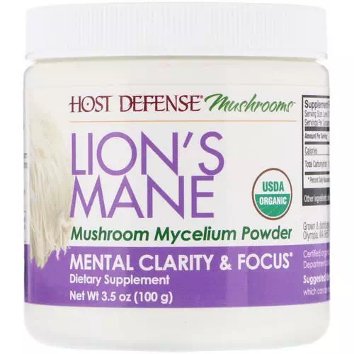 Fungi Perfecti, Lion's Mane, Mushroom Mycelium Powder, Mental Clarity & Focus, 3.5 oz (100 g) Review