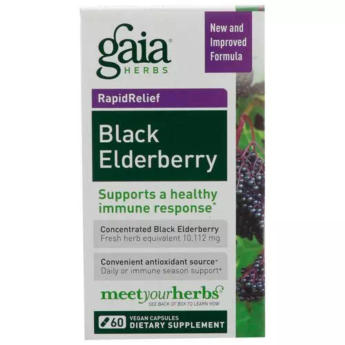 Gaia Herbs, Black Elderberry, 60 Vegan Capsules Review