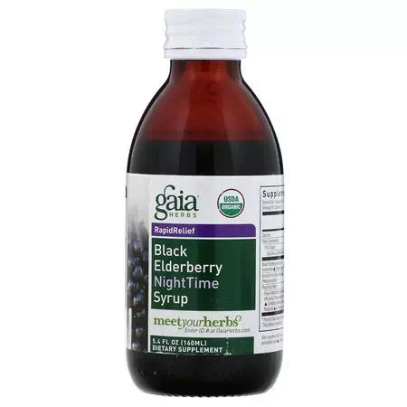 Gaia Herbs, Elderberry Sambucus, Cold, Cough, Flu