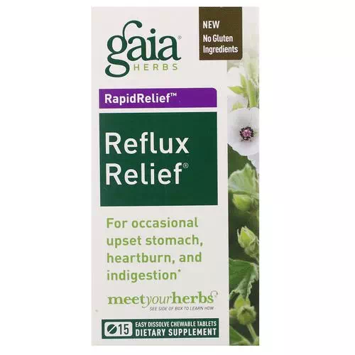 Gaia Herbs, RapidRelief, Reflux Relief, 15 Chewable Tablets Review