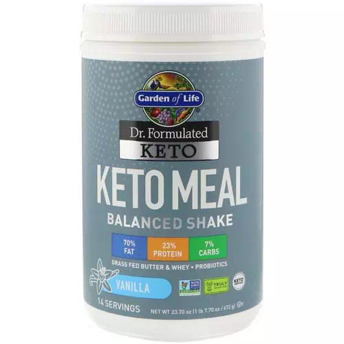 Garden of Life, Dr. Formulated Keto Meal Balanced Shake, Vanilla, 1.48 lbs (672 g) Review
