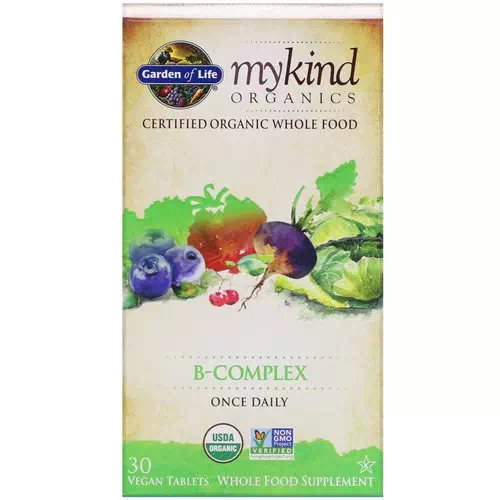 Garden of Life, MyKind Organics, B-Complex, 30 Vegan Tablets Review