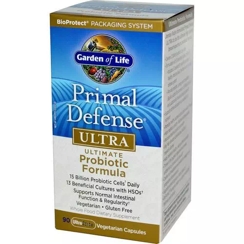 Garden of Life, Primal Defense, Ultra, Ultimate Probiotic Formula, 90 UltraZorbe Vegetarian Capsules Review