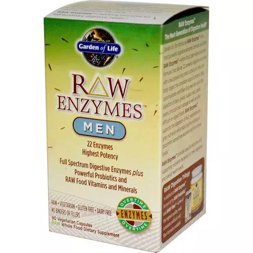 Garden of Life, RAW Enzymes, Men, 90 Veggie Caps Review
