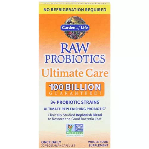 Garden of Life, Raw Probiotics Ultimate Care, 30 Vegetarian Capsules Review