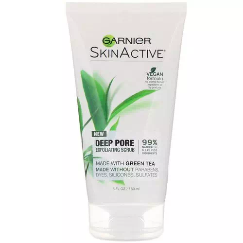 Garnier, SkinActive, Deep Pore Exfoliating Scrub with Green Tea, 5 fl oz (150 ml) Review