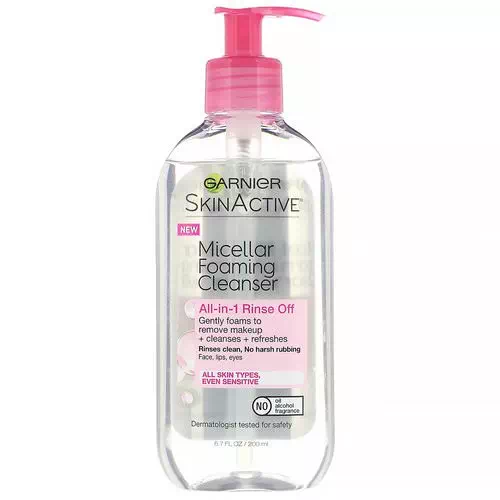 Garnier, SkinActive, Micellar Foaming Cleanser, All-in-1 Rinse Off, All Skin Types, 6.7 fl oz (200 ml) Review