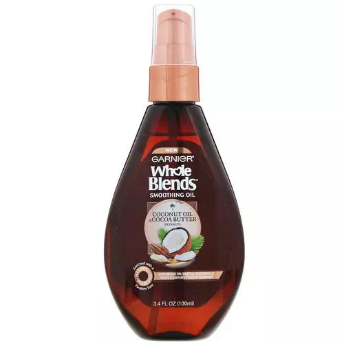 Garnier, Whole Blends, Coconut Oil & Cocoa Butter Smoothing Oil, 3.4 fl oz (100 ml) Review