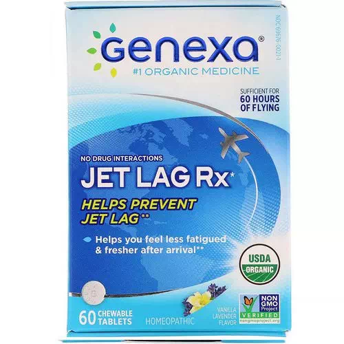 Genexa, Jet Lag Rx, Vanilla Lavender Flavor, 60 Chewable Tablets Review